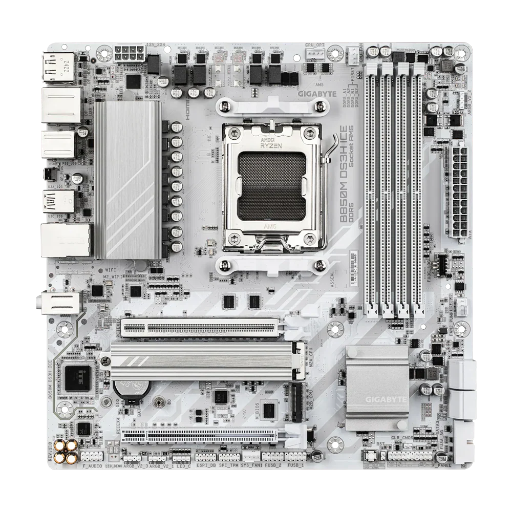 GIGABYTE B850M DS3H ICE DDR5 Motherboard - White