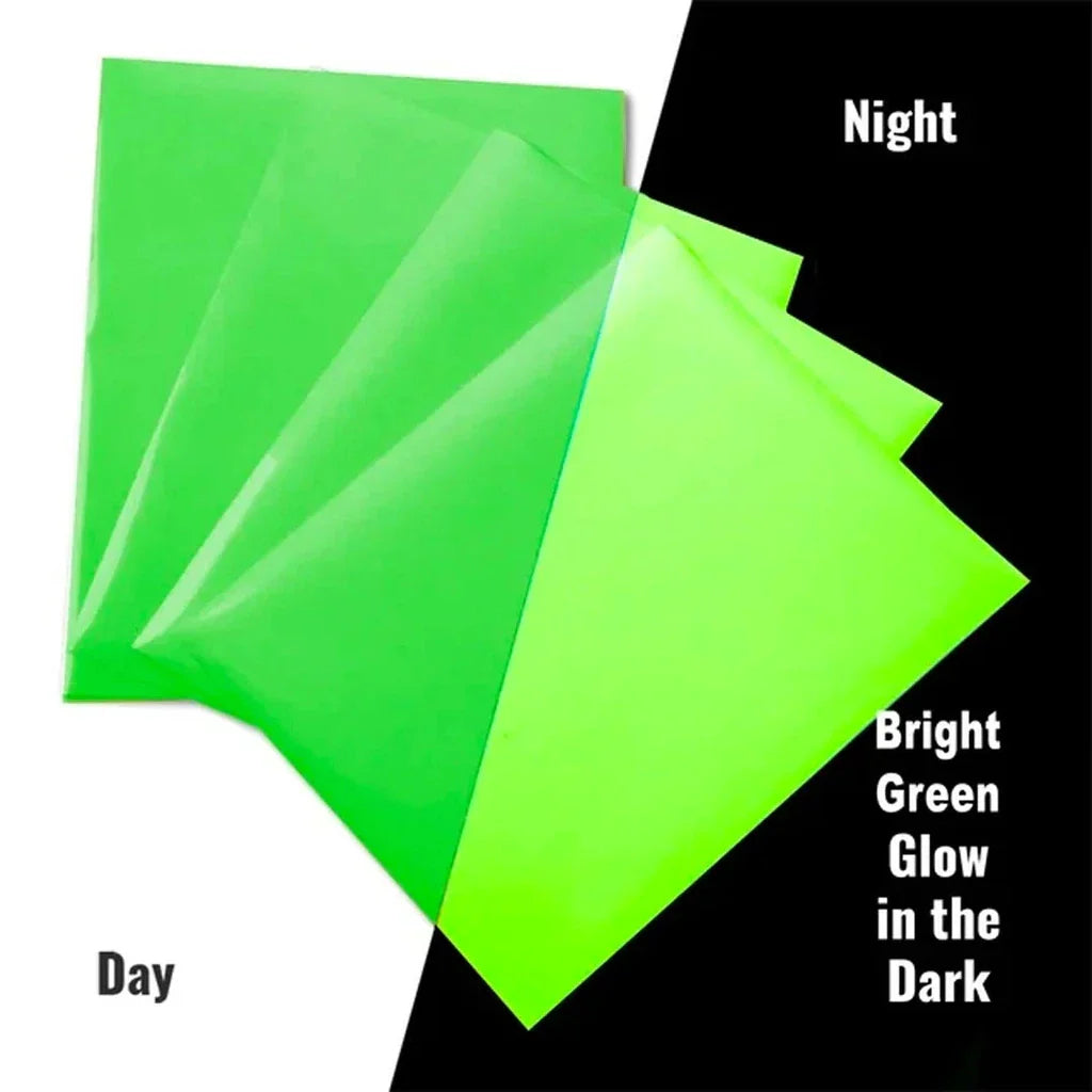 Glow-in-the-Dark Neon Green Vinyl Sticker Roll – 50cm x 1m