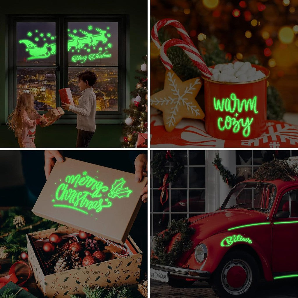 Glow-in-the-Dark Neon Green Vinyl Sticker Roll – 50cm x 1m