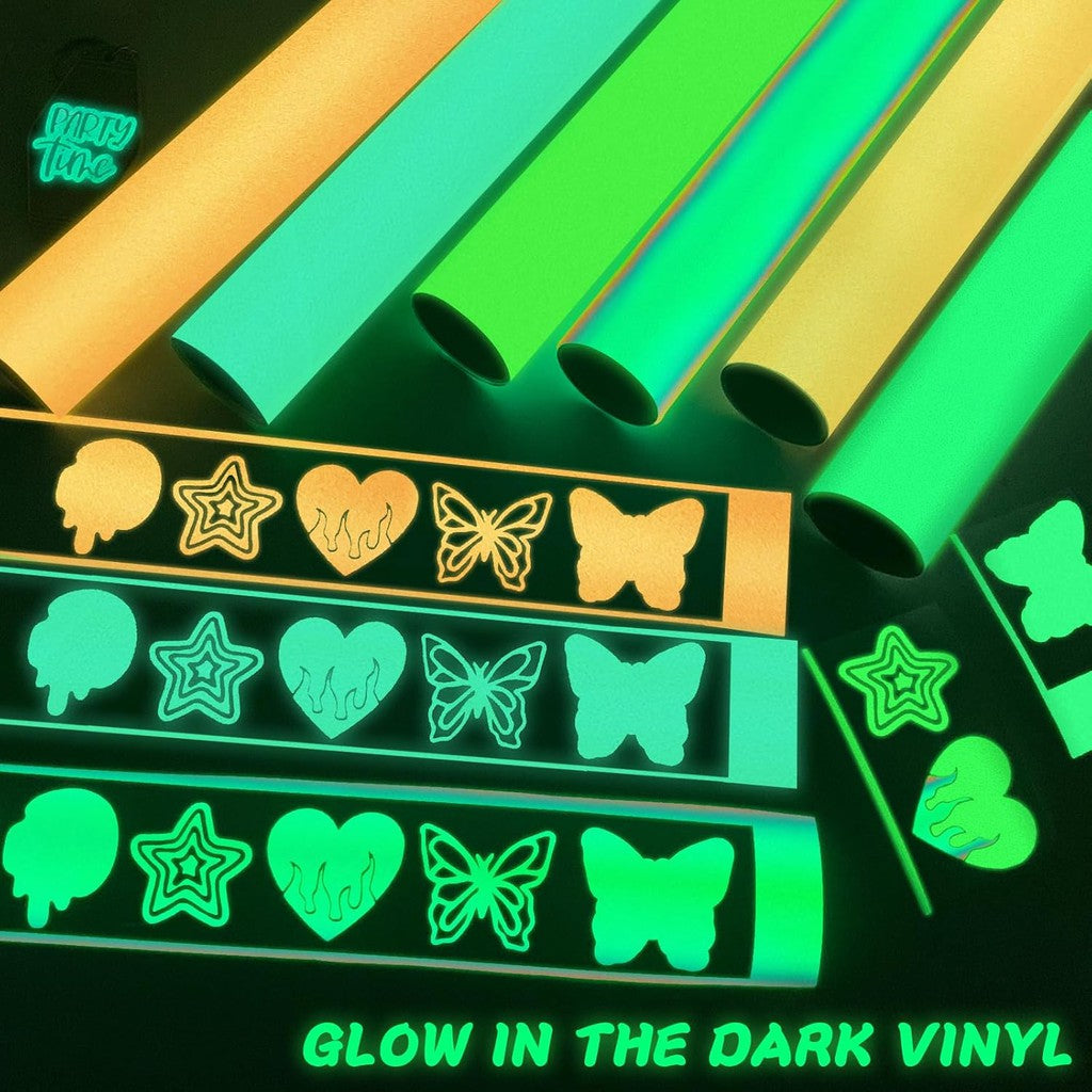 Glow-in-the-Dark Neon Green Vinyl Sticker Roll – 50cm x 1m