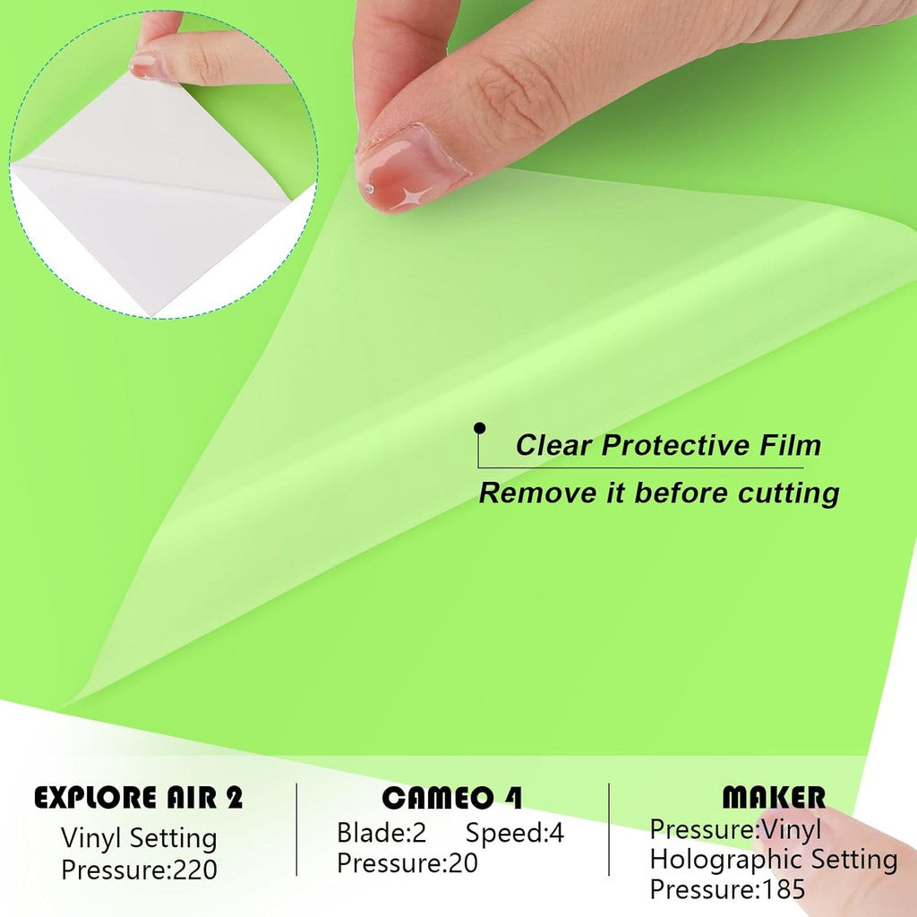 Glow-in-the-Dark Neon Green Vinyl Sticker Roll – 50cm x 1m