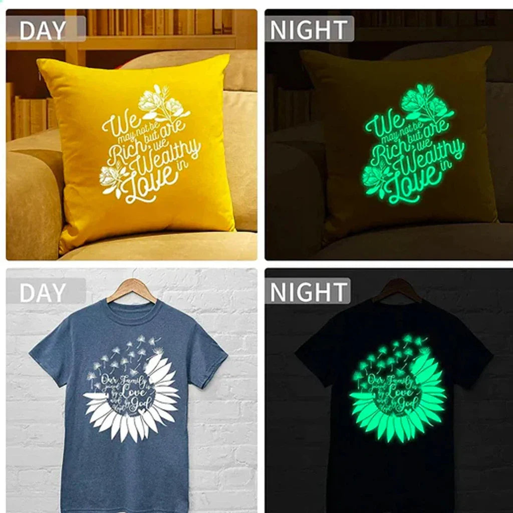 Glow-in-the-Dark White Vinyl Sticker Roll – 50cm x 1m