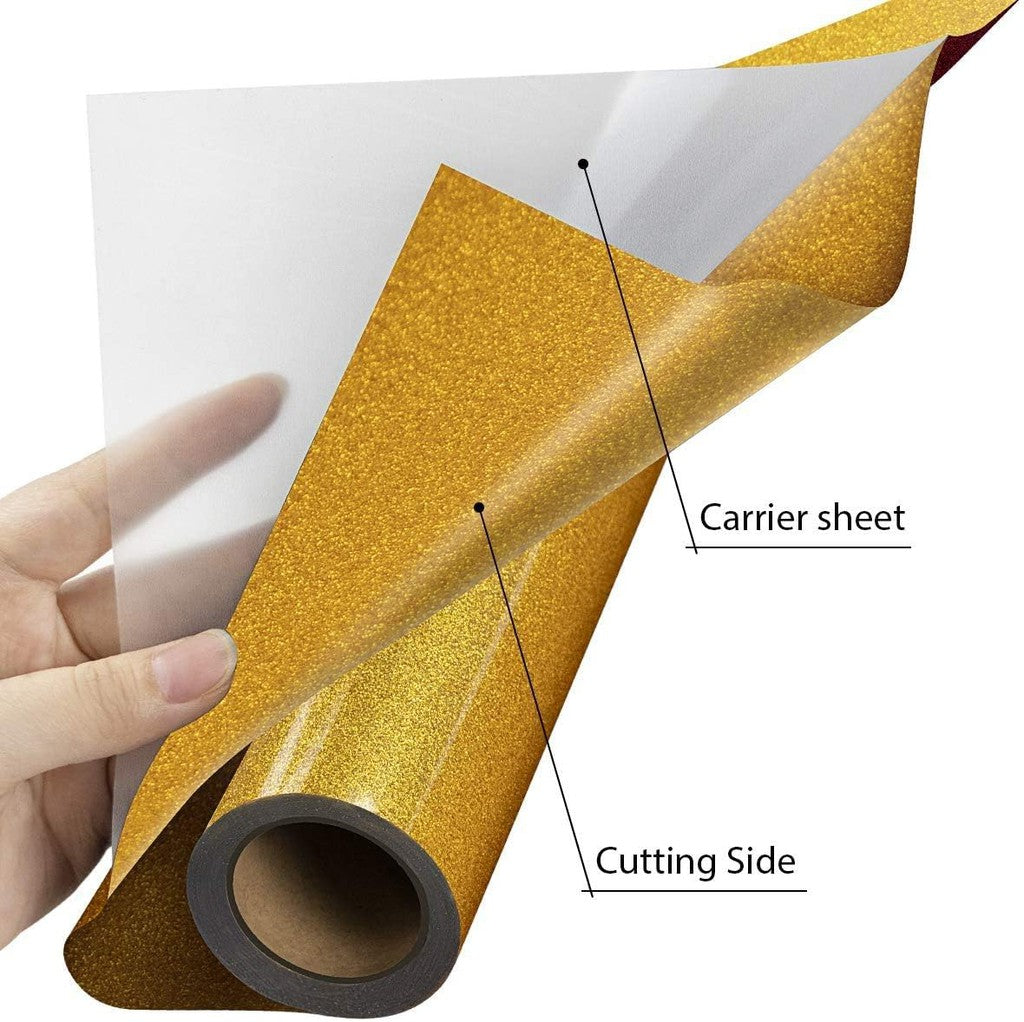 Gold Glitter Vinyl Sticker Roll (GLT11) – 50cm x 1m