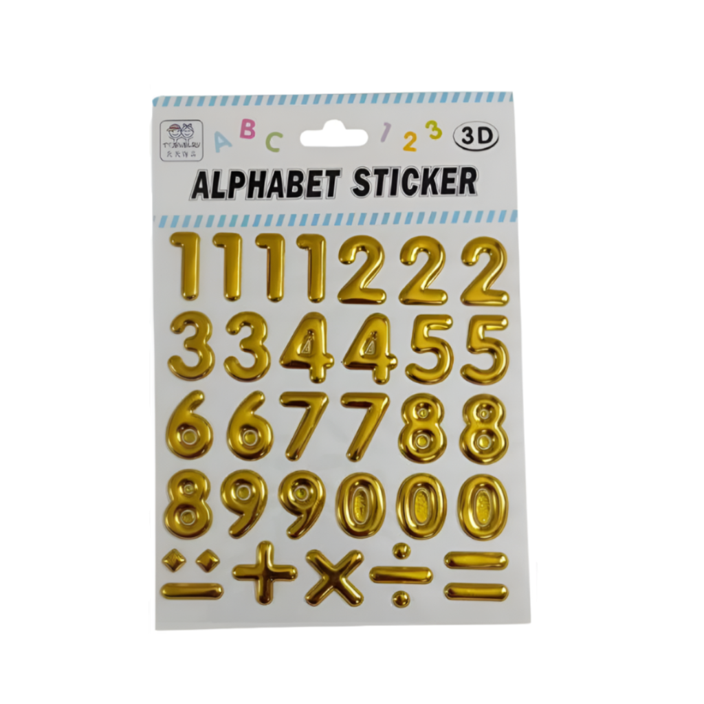 Golden Number Stickers
