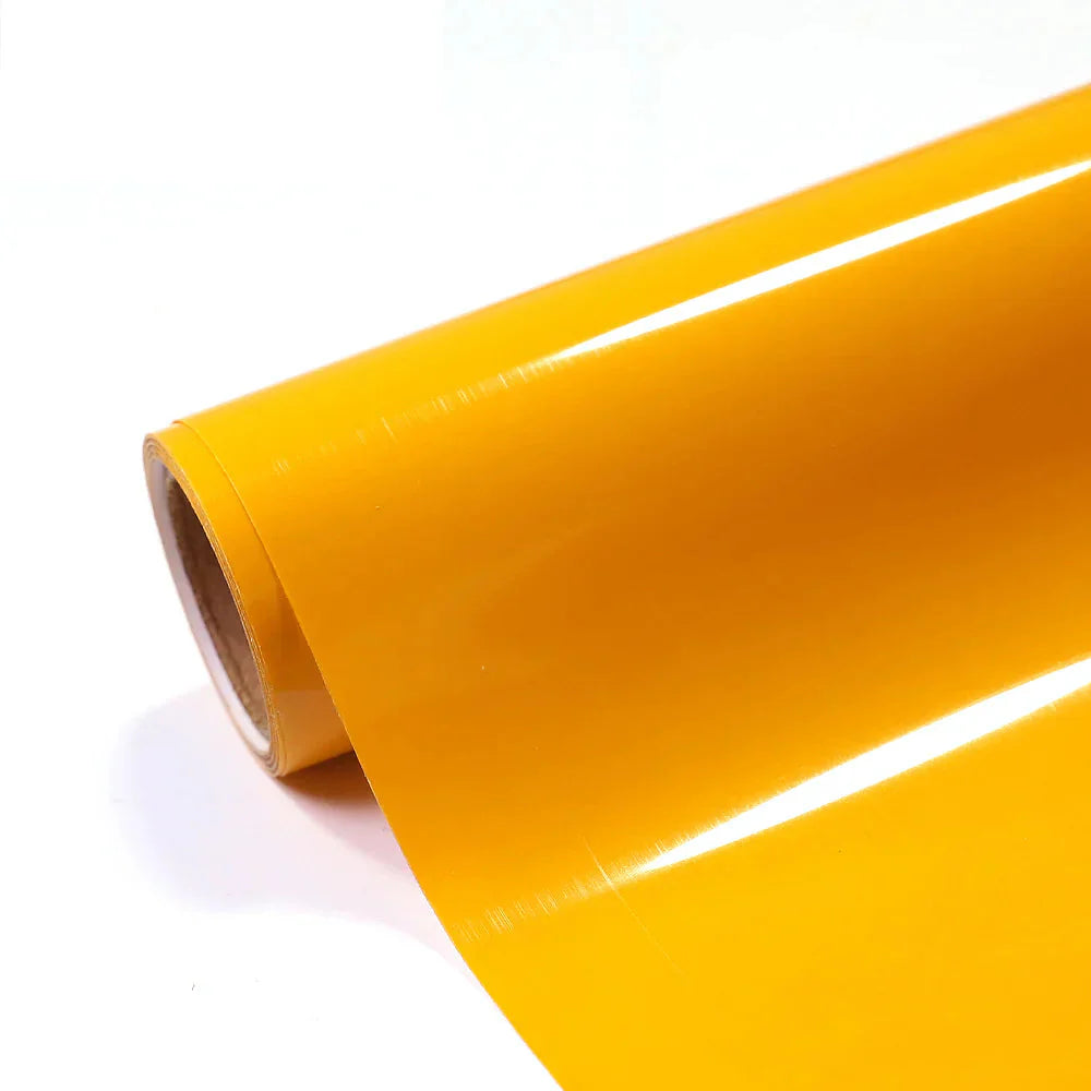 Golden Yellow PU Flex PVC Heat Transfer Vinyl Sticker Roll – 50cm x 1m
