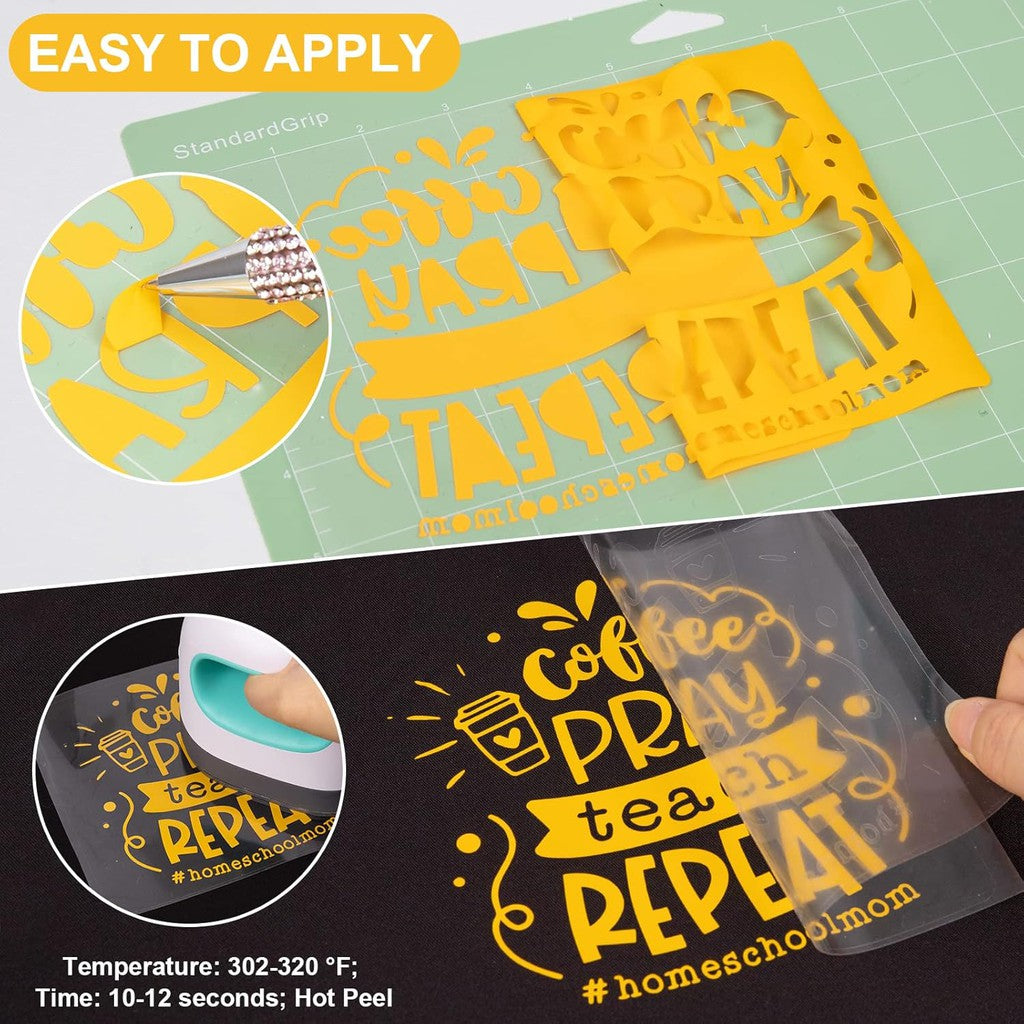 Golden Yellow PU Flex PVC Heat Transfer Vinyl Sticker Roll – 50cm x 1m
