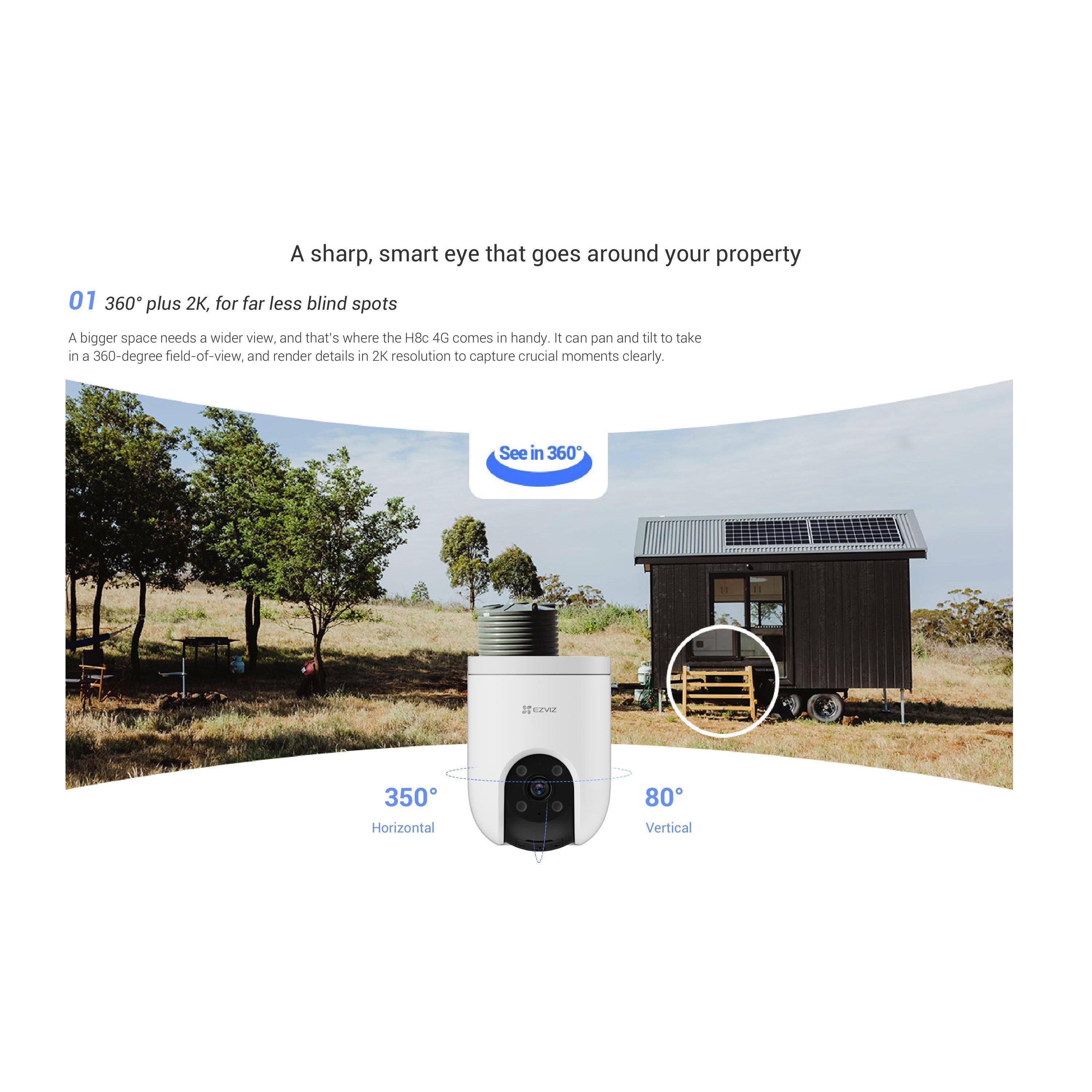 Ezviz H8C 4G 2K Pan & Tilt Wi-Fi Camera