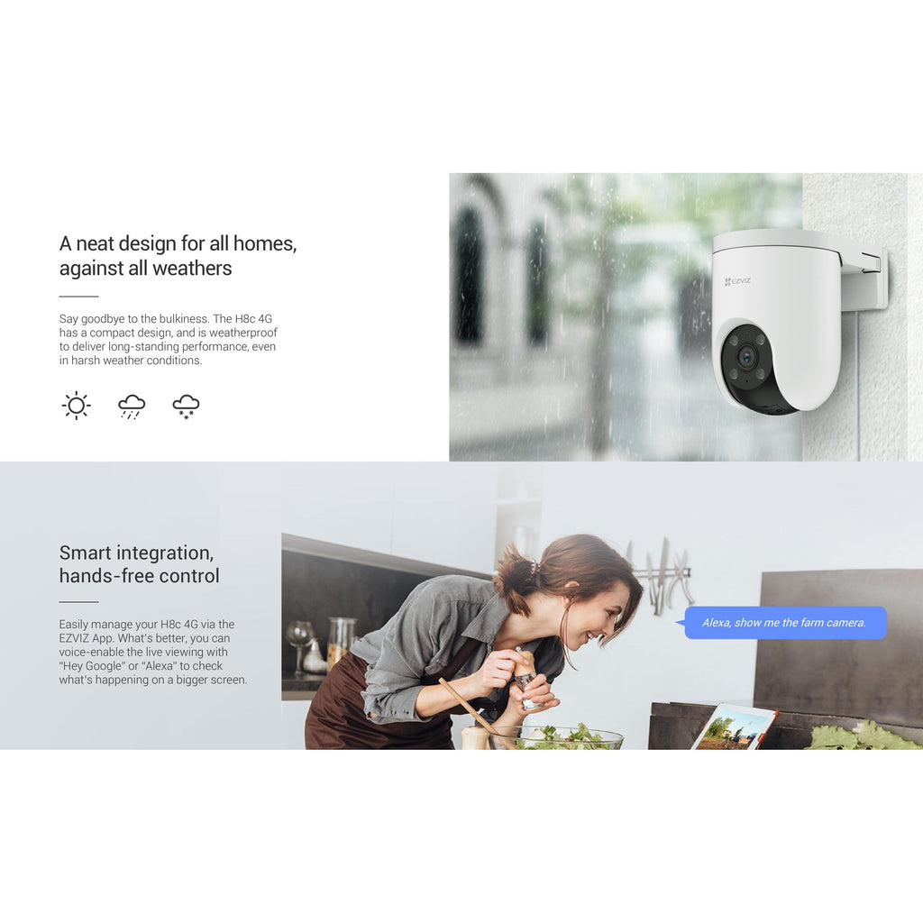 Ezviz H8C 4G 2K Pan & Tilt Wi-Fi Camera