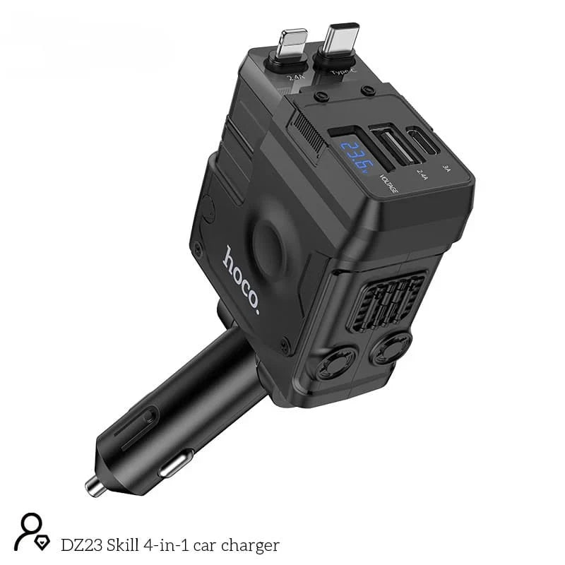 HOCO 4in1 Retractable Car Charger DZ23