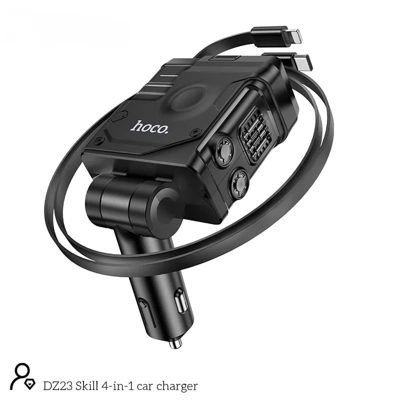 HOCO 4in1 Retractable Car Charger DZ23