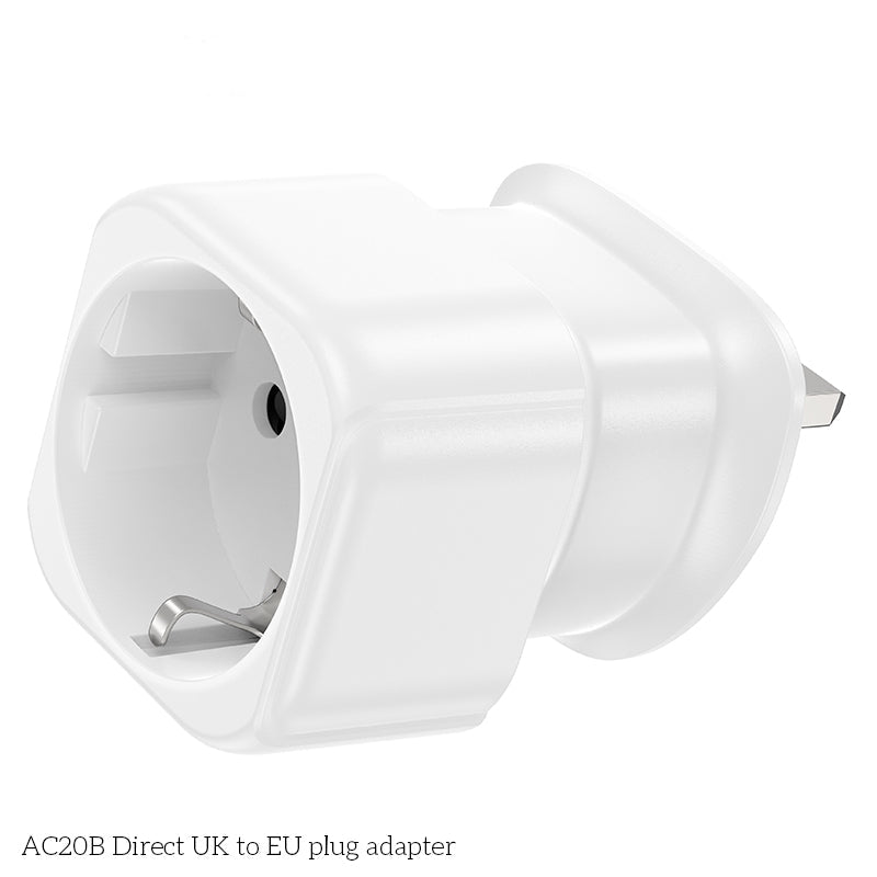 HOCO AC20B Direct UK to EU Plug Adapter