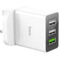 HOCO C48 Breakthrough QC3.0 three ports charger(UK) - White