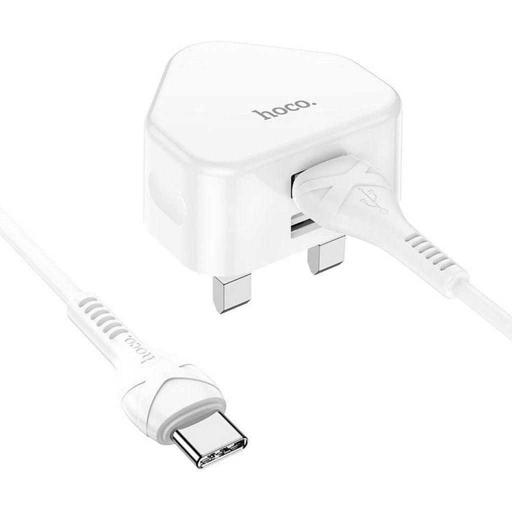 HOCO C90B Grandiose dual port charger set(iP) (UK) - White