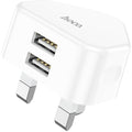 HOCO C90B Grandiose dual port charger set(iP) (UK) - White