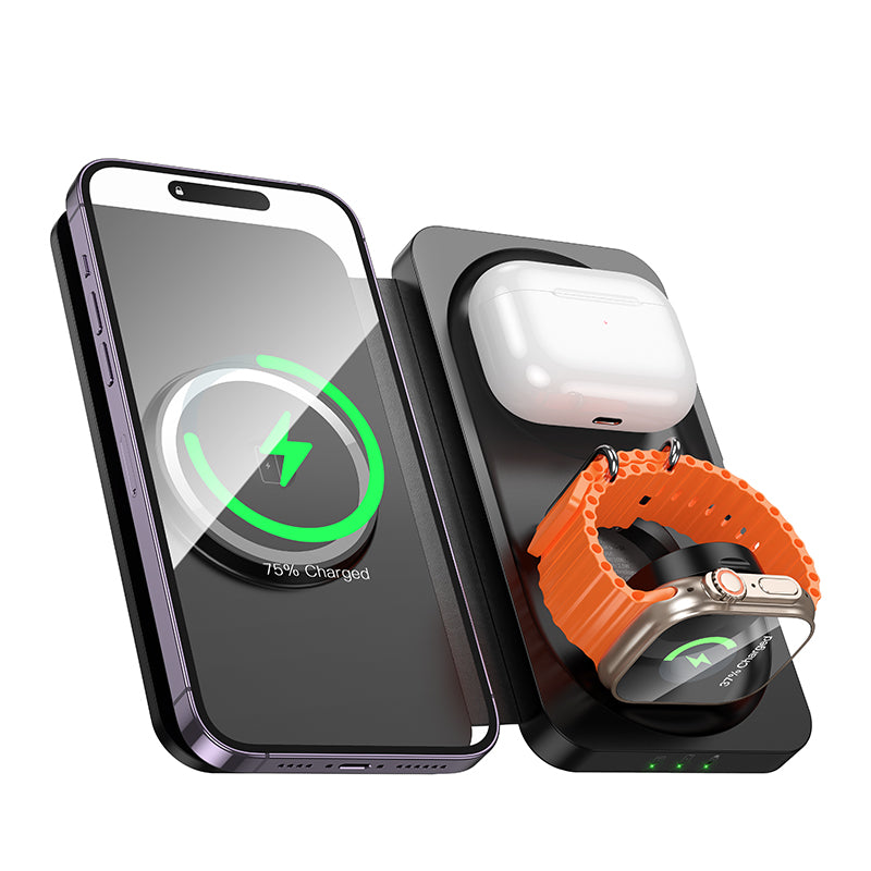 HOCO CQ13 Triumph 3-in-1 travel folding wireless fast charger