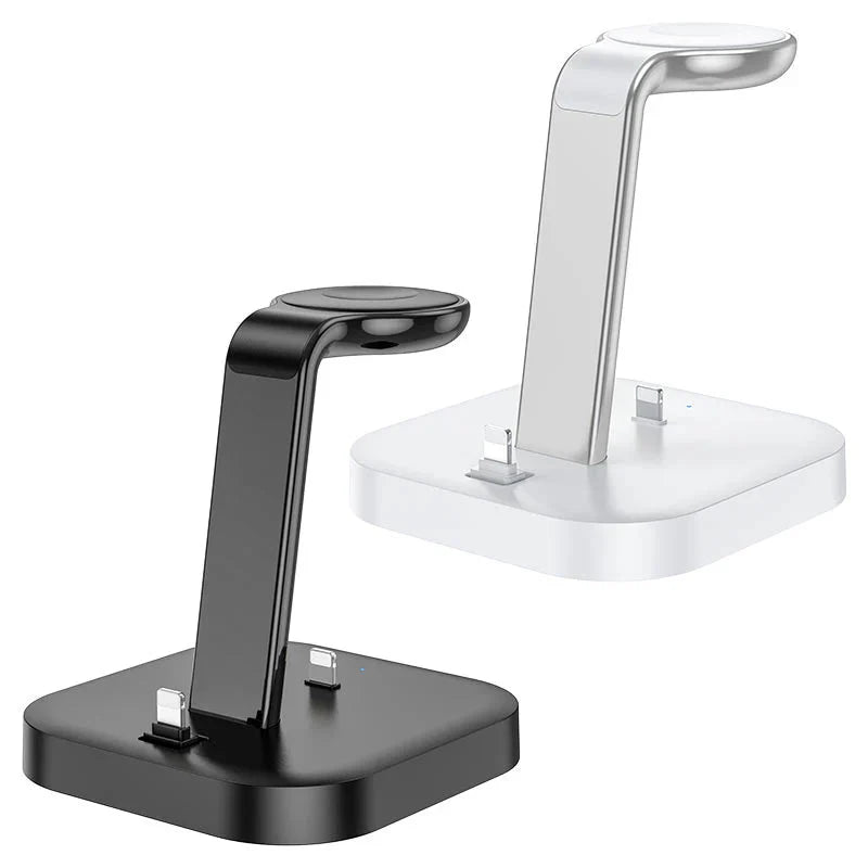 HOCO CW43 3-in -1 Desktop Dock Station 5V 2.1A Charger For iPhone 14 13 Pro Max Wireless Charger Stand For iWatch 8 7 SE 2 Ultra