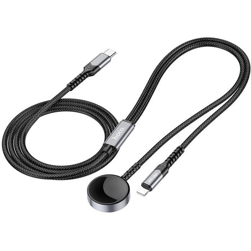 HOCO CW54 2-in-1 charging cable iP + iWatch - Black
