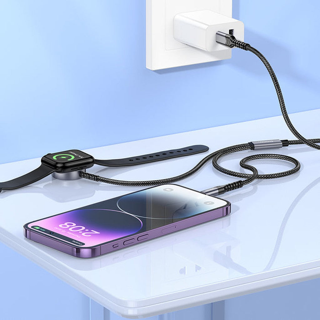 HOCO CW54 2-in-1 charging cable iP + iWatch - Black