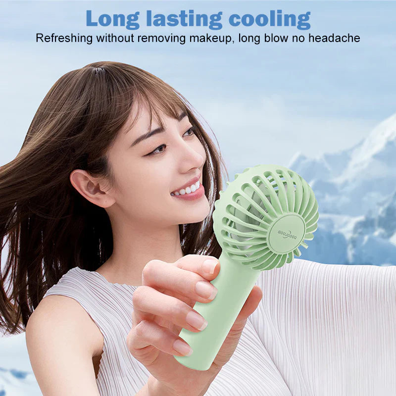 HOCO DF07 Mini Handheld Fan 1200 mAh Battery with Phone Holder - Pink
