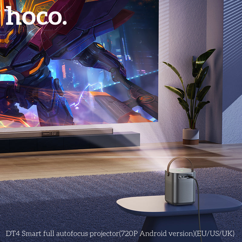 HOCO DT4 Smart Autofocus Projector Android version - 2.69-inch / Metal Grey