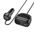 HOCO Dual PD30W + Dual QC3.0 Car Charger – 4-Port Cigarette Lighter Power Adapter