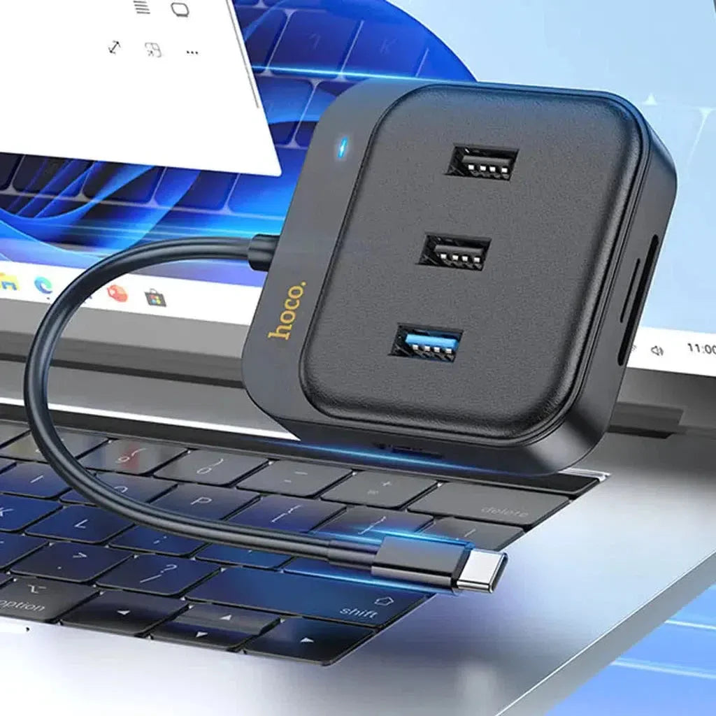 HOCO HB38 Easy link 7-in-1 Multiport Adapter(HDTV+SD/TF+USB3.0+USB2.0*2+PD100W)