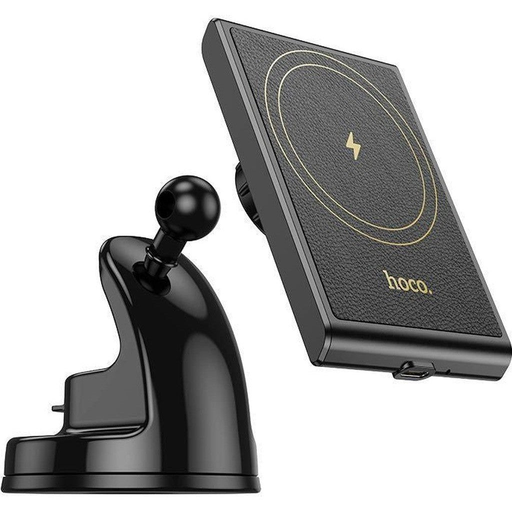 HOCO HW20 Precious magnetic wireless fast charging car holder (center console) - Black