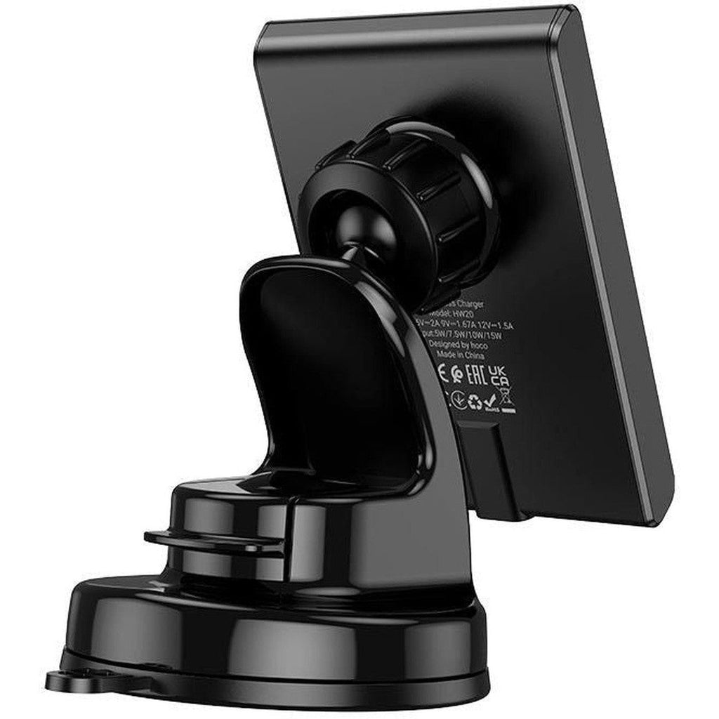 HOCO HW20 Precious magnetic wireless fast charging car holder (center console) - Black