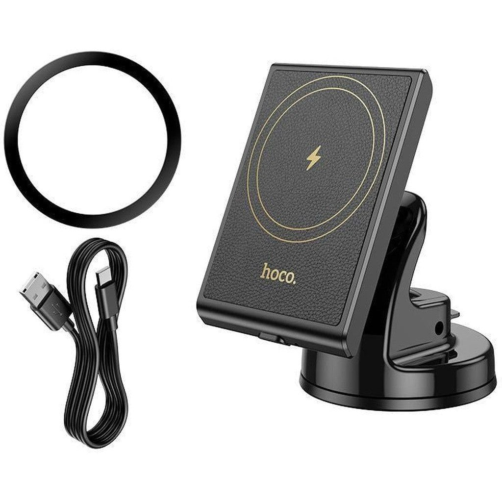 HOCO HW20 Precious magnetic wireless fast charging car holder (center console) - Black