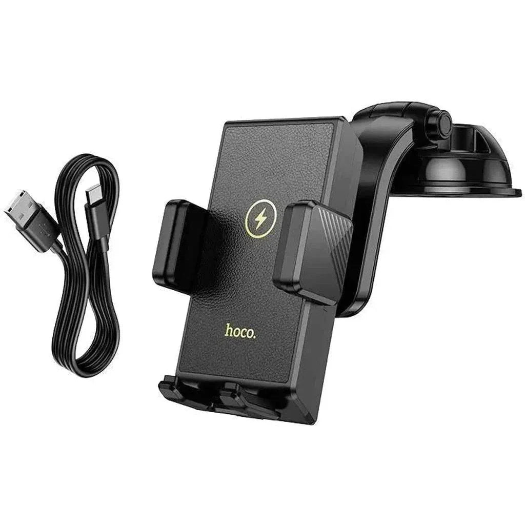 HOCO HW22 Precious wireless fast charging car holder(center console) - Black