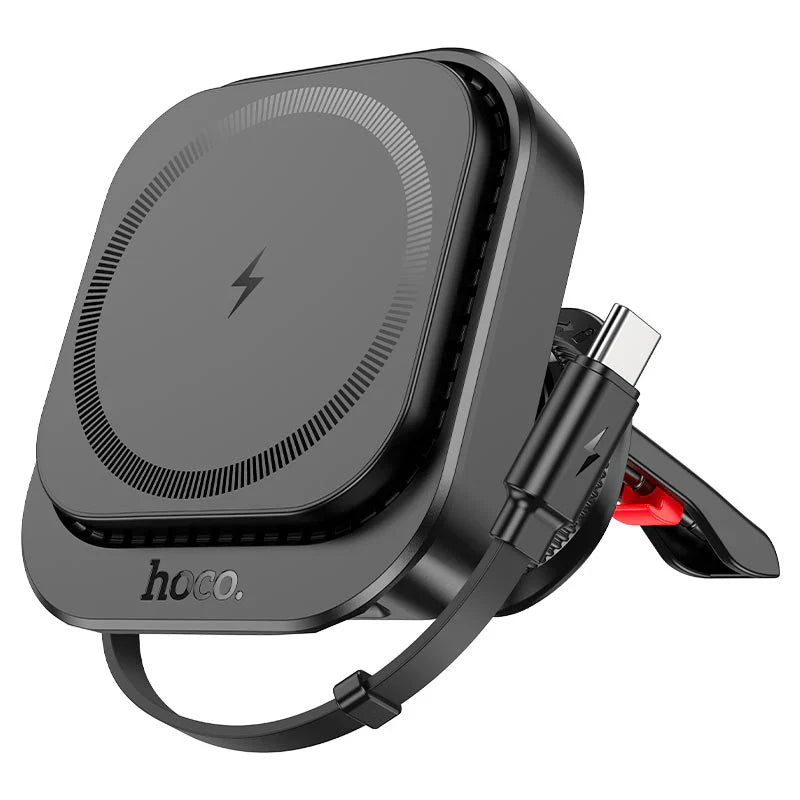 HOCO HW23 Might Wireless Car Charger – Air Vent Mount (15W Fast Charging)