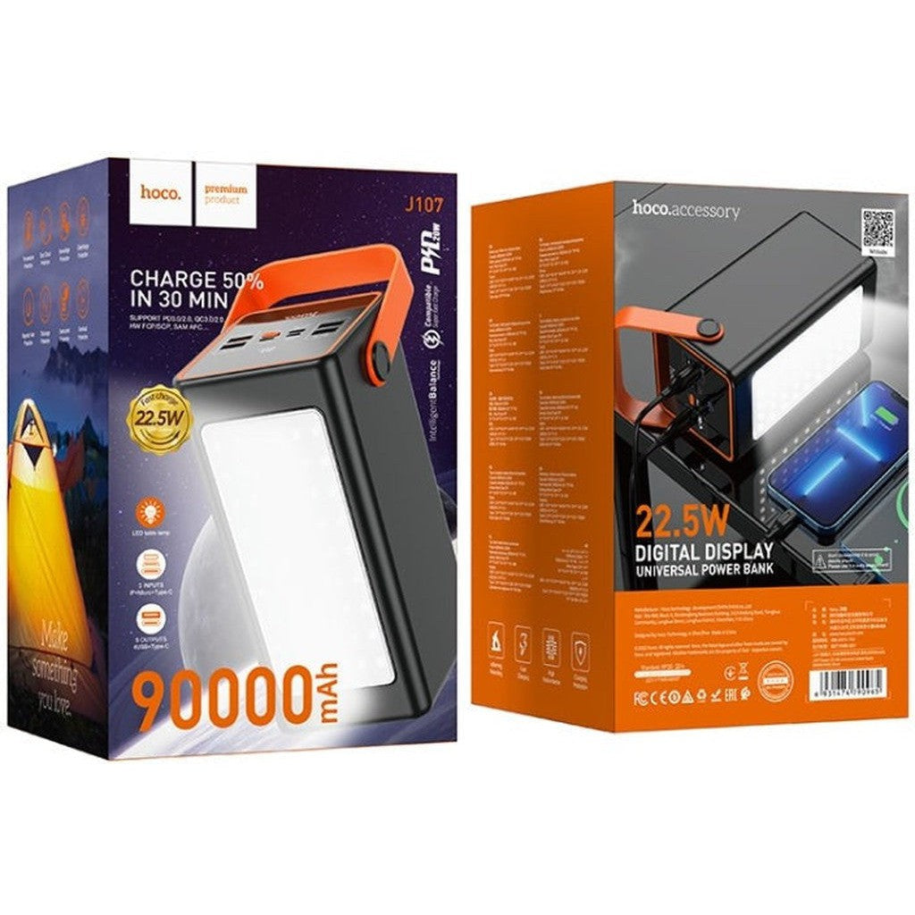 HOCO J107 22.5W 90000mAh Fully Compatible Power Bank - Black