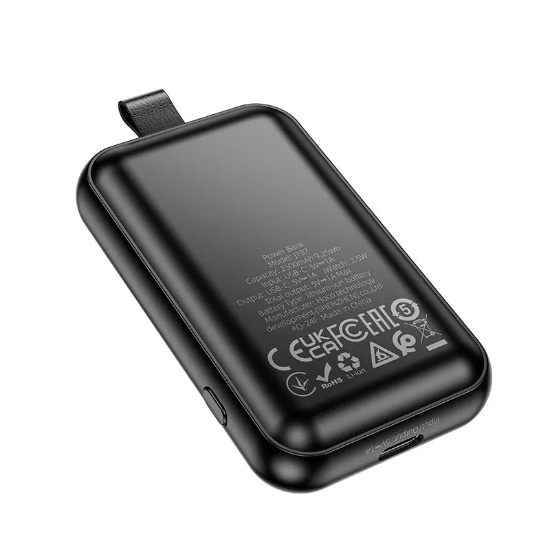 HOCO J137 2500mAh Mini Pocket Power bank for Apple Smart Watch Charger – Black