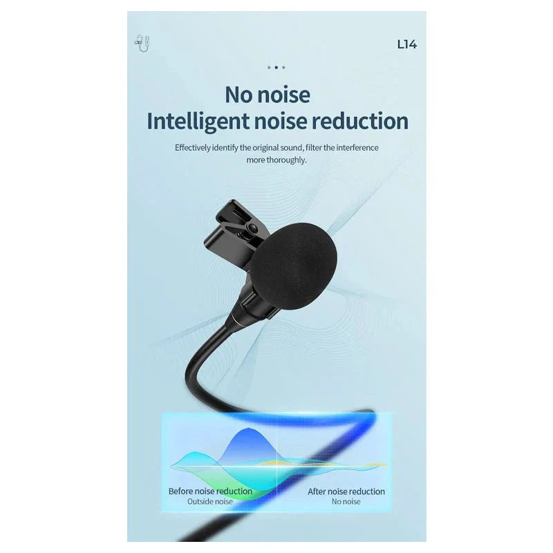 HOCO Microphone L14 lavalier - USB-C / 2 Meters / Black
