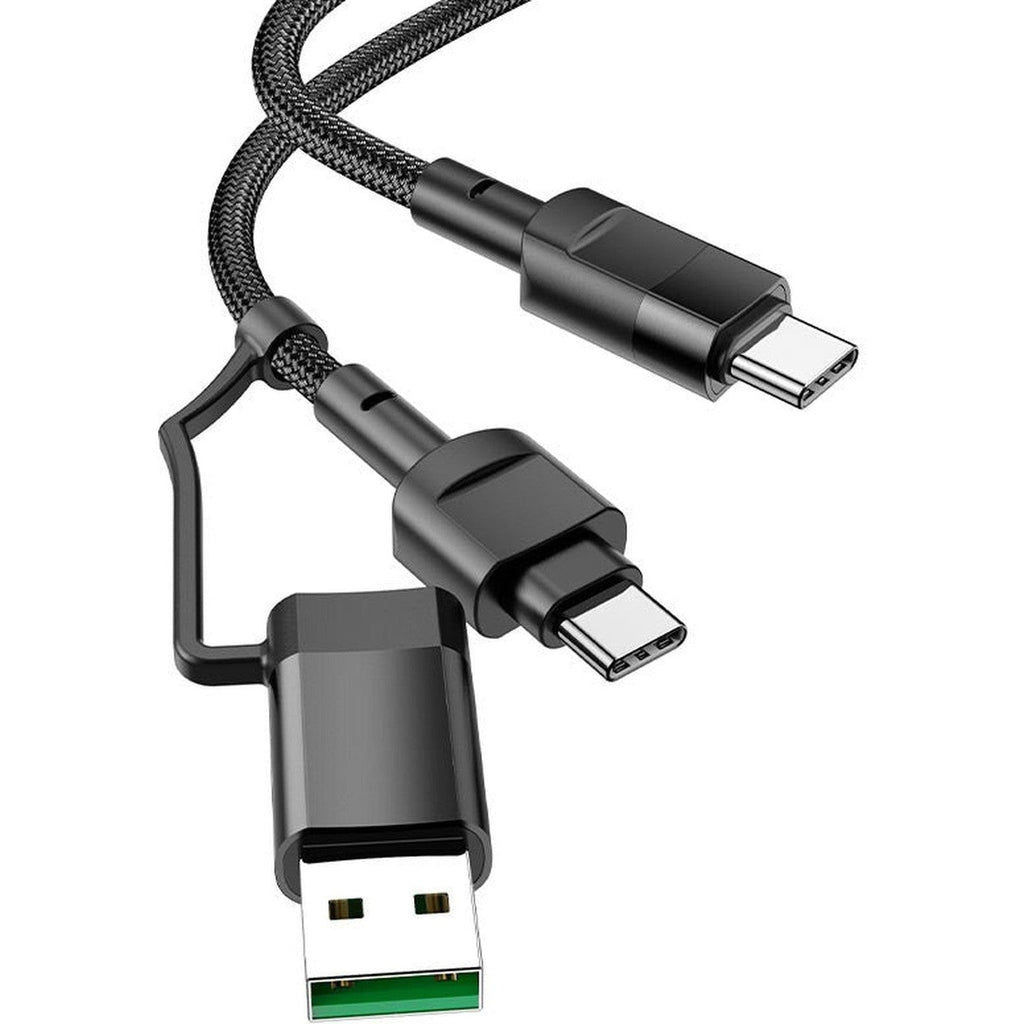 HOCO U128 Viking 2-in-1 charging data cable USB/Type-C to Type-C