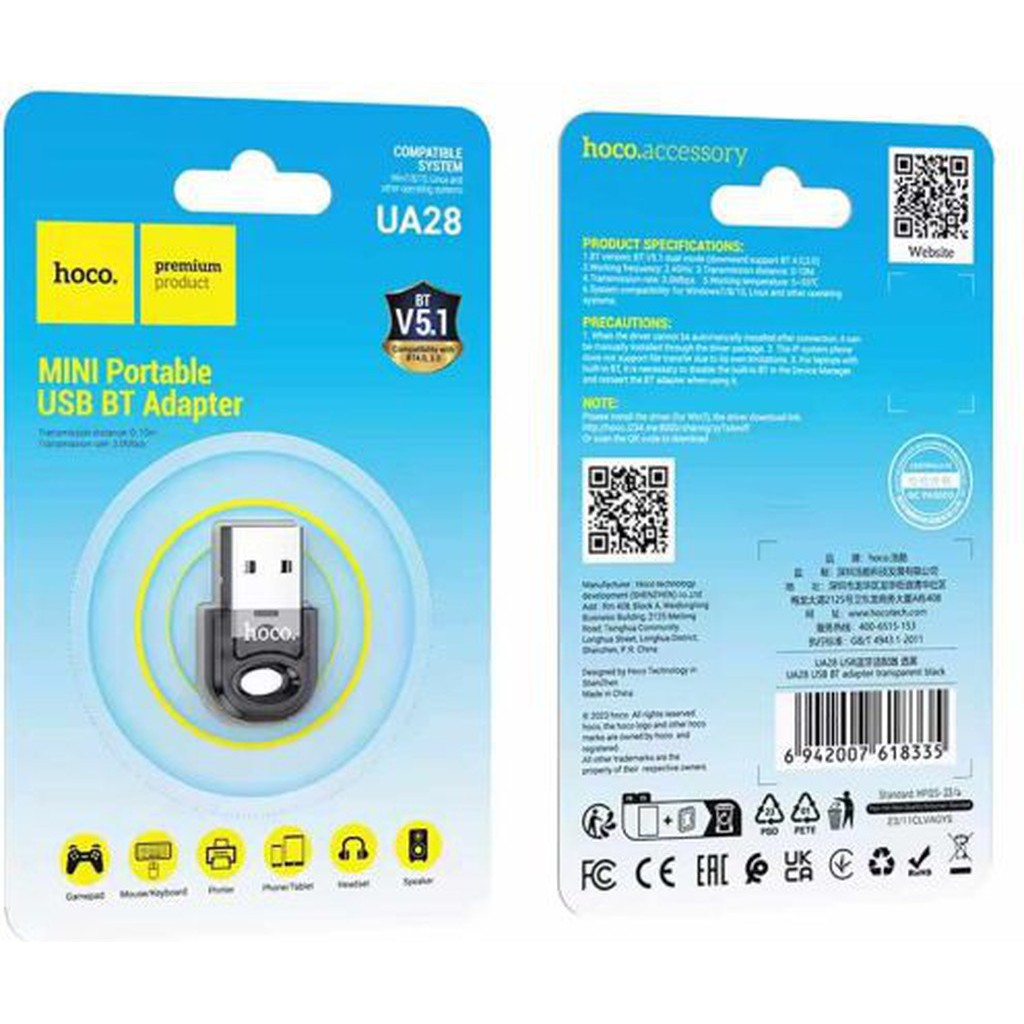 Hoco UA28 USB BT adapter