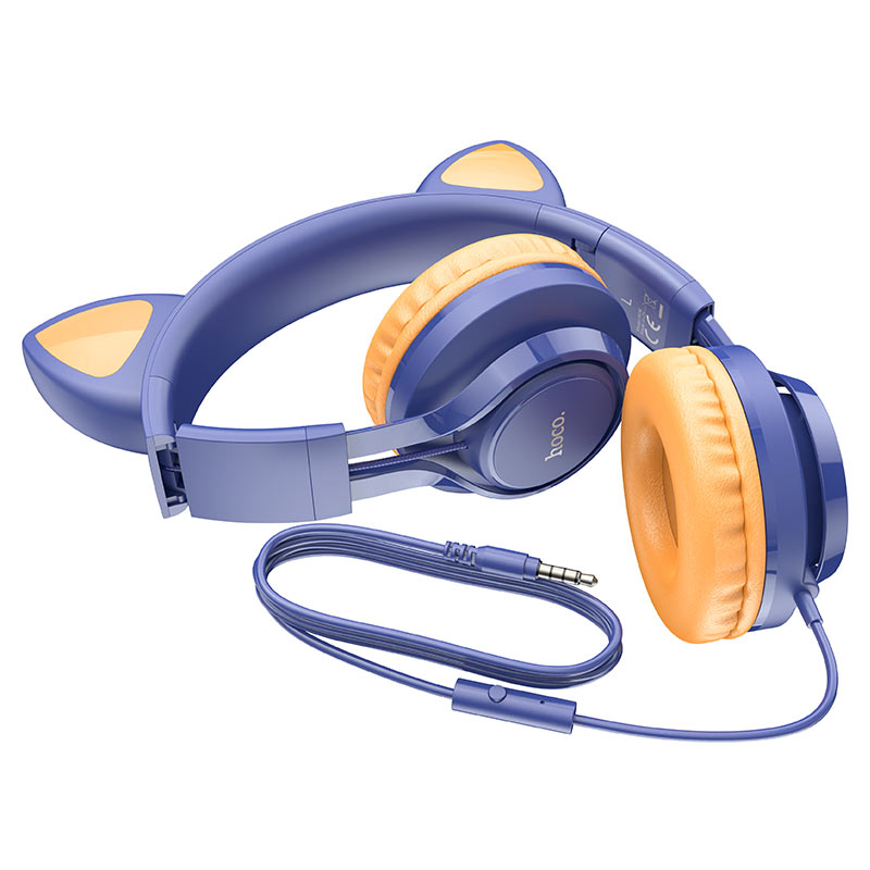 Hoco W36 Cat Ear Wireless Headphones - Blue