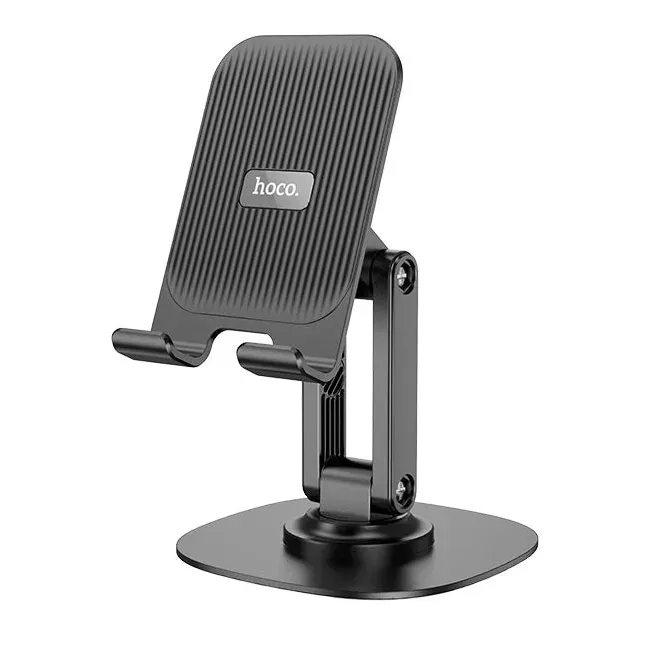 HOCO Winner Tabletop Holder – 360° Rotating Desktop Phone Stand - Black
