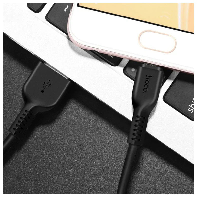 Hoco X20 Flash Charging Data Sync Cable - Micro USB / 2 Meters / Black