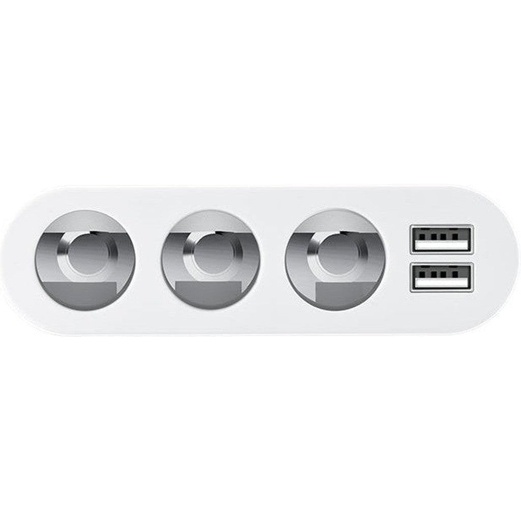 Hoco Z13 LCD one-pull-three car charger - Silver