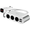 Hoco Z13 LCD one-pull-three car charger - Silver