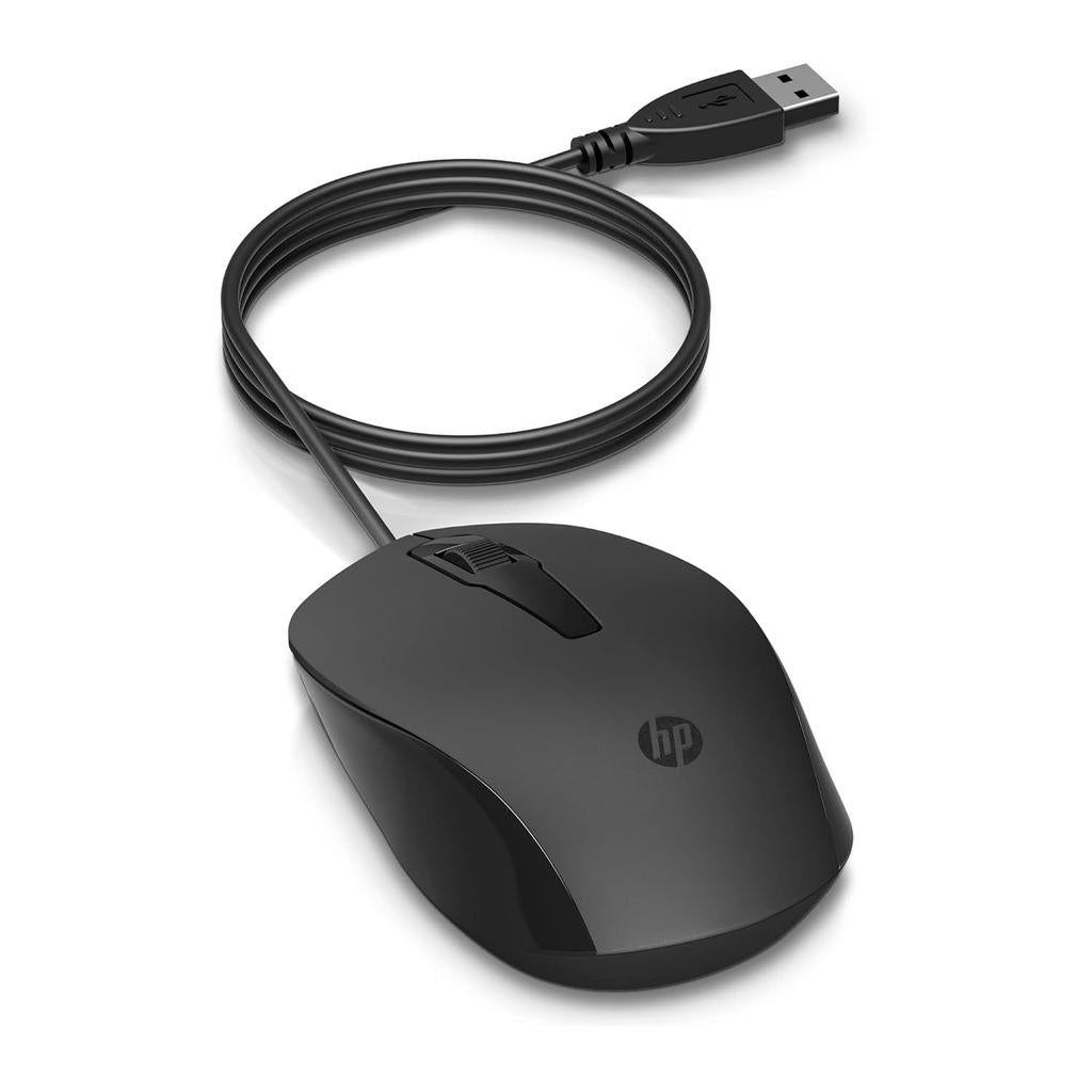 HP 150 Wired Mouse - Up to 1600 DPI / Black