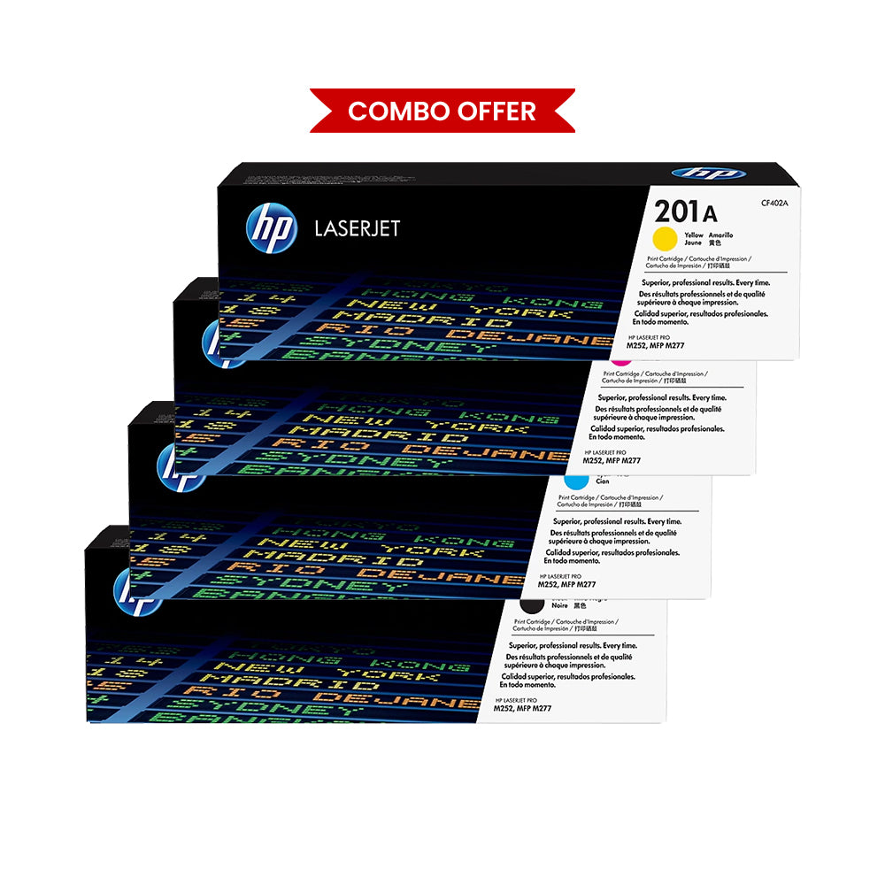 HP 201A Black-Cyan-Magenta-Yellow Original LaserJet Toner Cartridge Combo Pack (4 Pack)