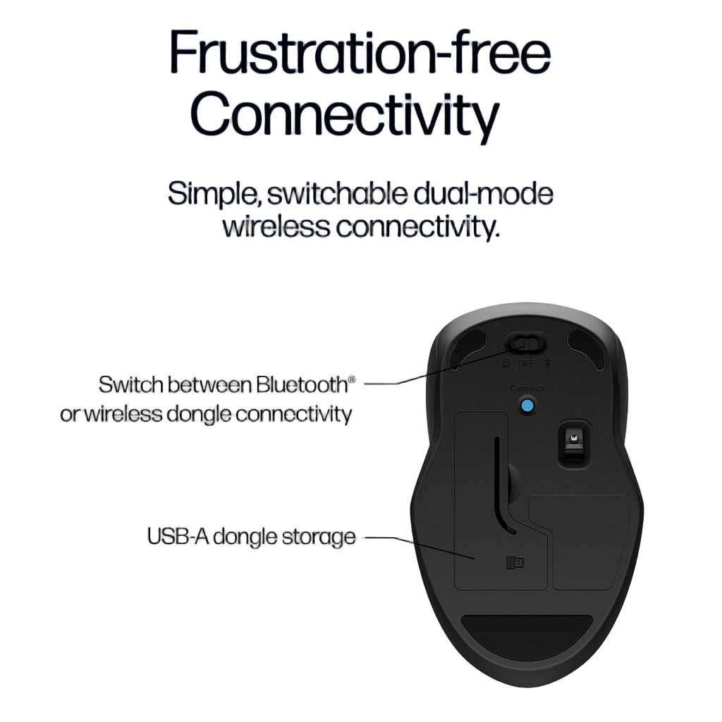 HP 250 Dual Wireless Mouse - Up to 1600 DPI / Black