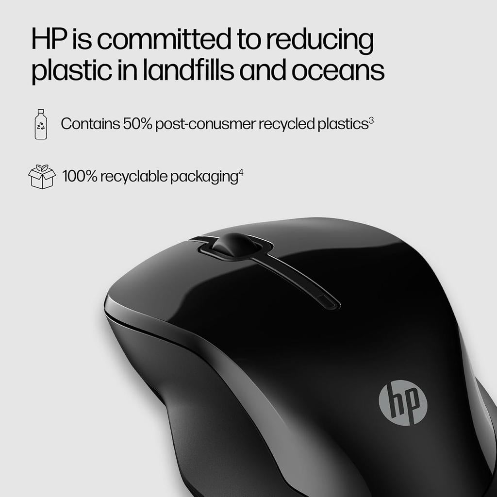 HP 250 Dual Wireless Mouse - Up to 1600 DPI / Black
