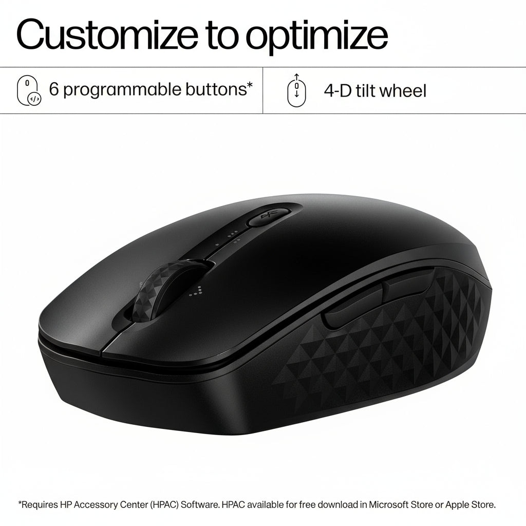 HP 420 Programmable Wireless Mouse - Up to 4000 DPI / Black