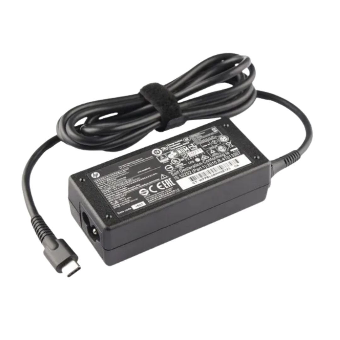 HP USB-C Laptop Charger with Power Cable – 45W 20V-2.25A