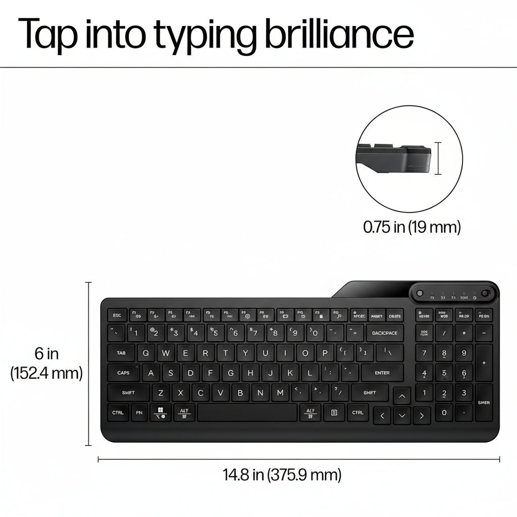 HP 460 Multi-Device Bluetooth Keyboard - Arabic/English Keys / Black