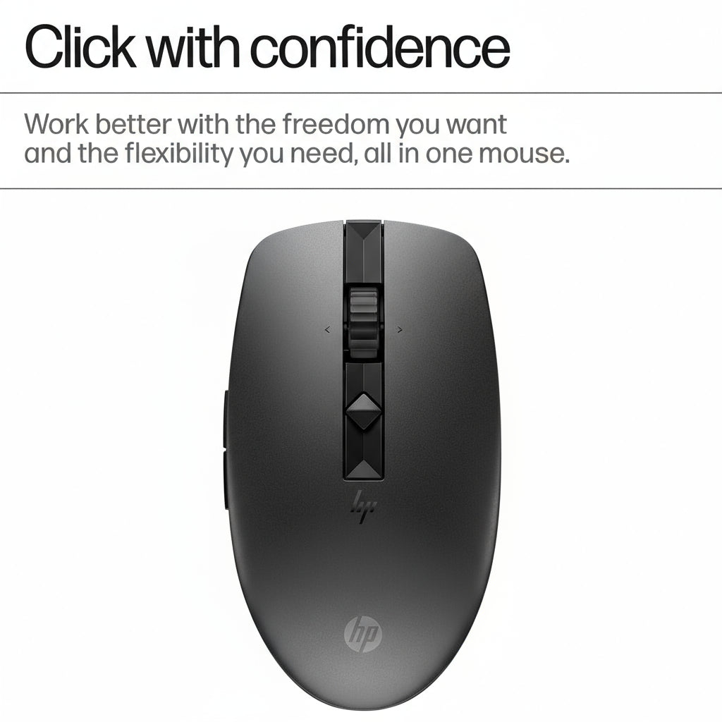 HP 710 Rechargeable Silent Wireless Mouse - Up to 3000 DPI / Graphite