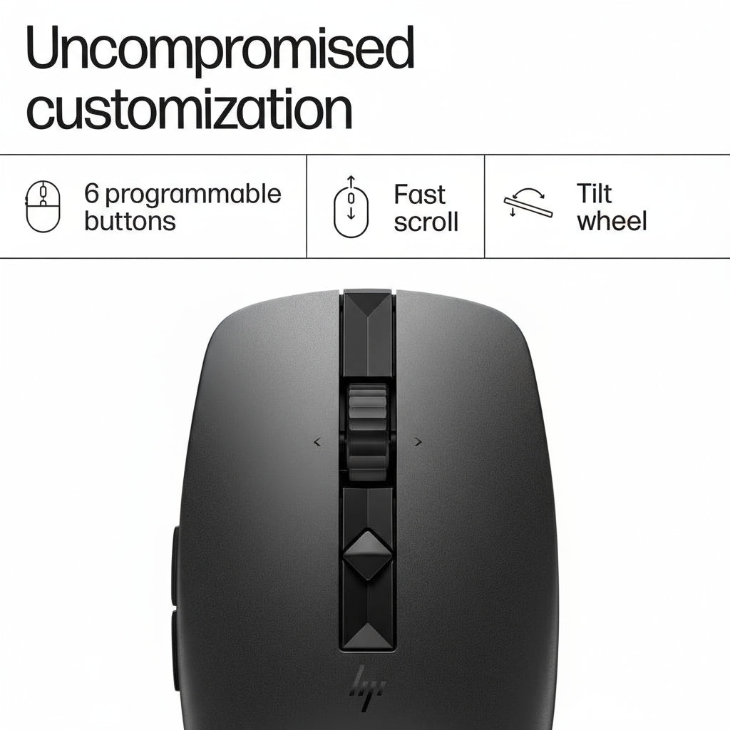 HP 710 Rechargeable Silent Wireless Mouse - Up to 3000 DPI / Graphite